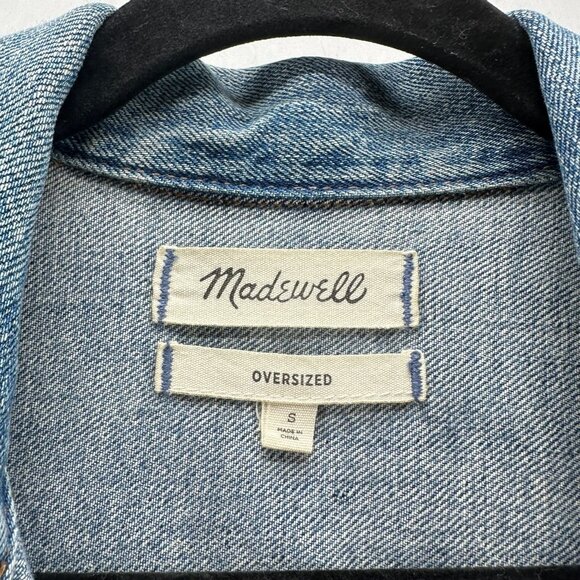 Madewell Oversized Jean Truck Jacket Womens S Button Up Capstone Wash Denim Blue - Picture 11 of 14